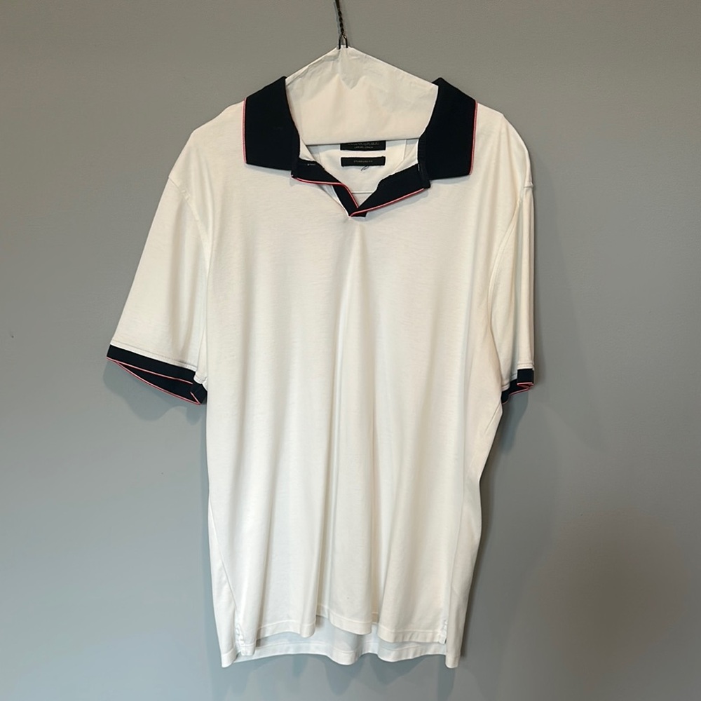 White and Black Polo Shirt